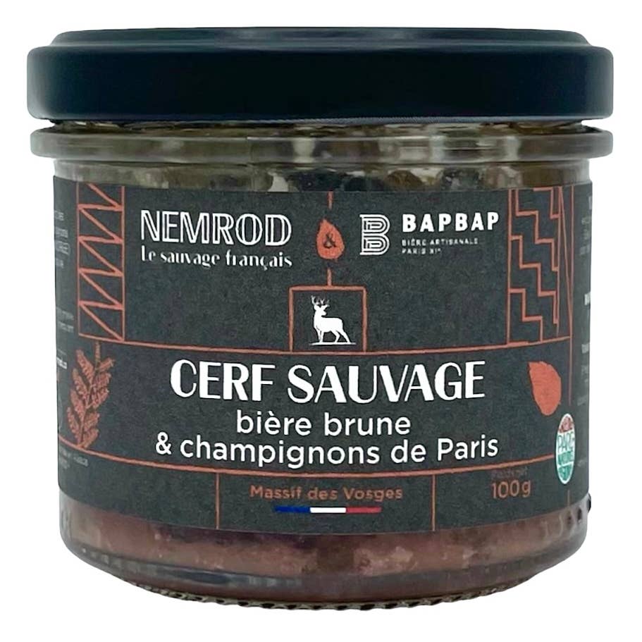 Terrine de Cerf Sauvage Bière Brune & Champignons 100g