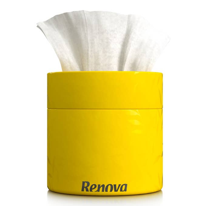 Mouchoirs en papier blancs Renova en boîte jaune