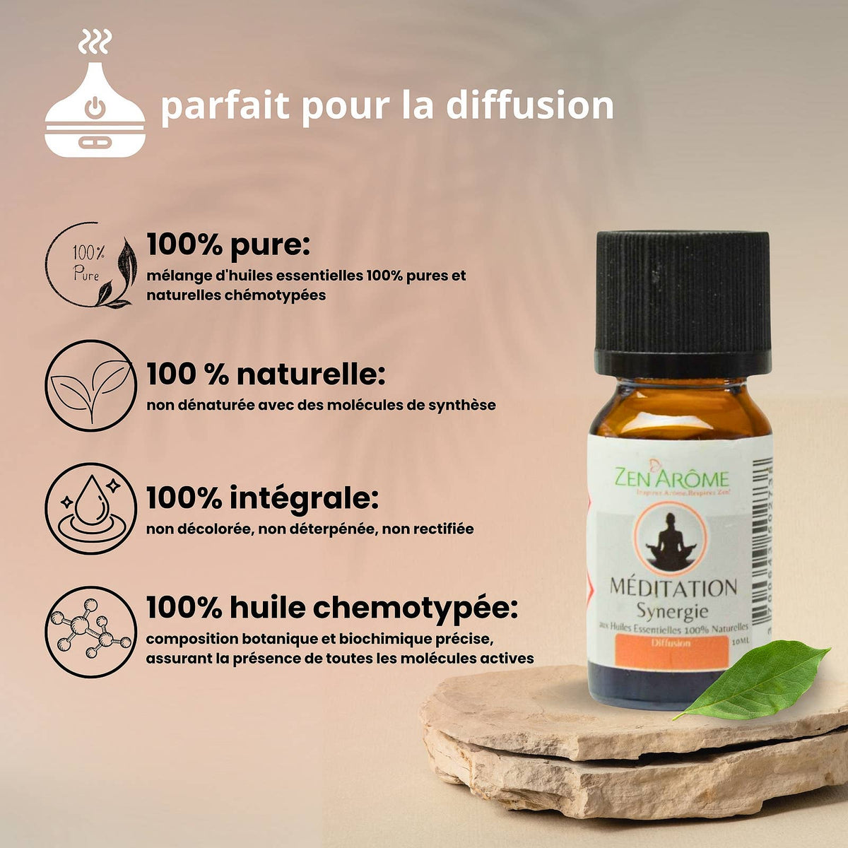 Synergie d'Huile Essentielle Méditation à Diffuseur - 10 ml