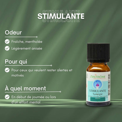 Synergie d'Huile Essentielle Stimulante à Diffuseur - 10 ml