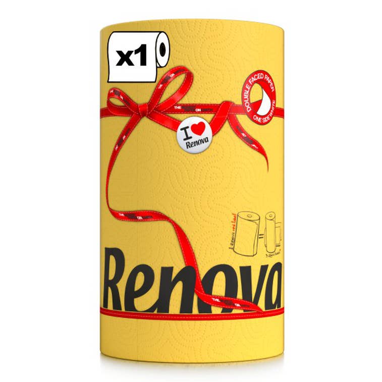 Essuie-tout Renova Red Label 1 rouleau jaune