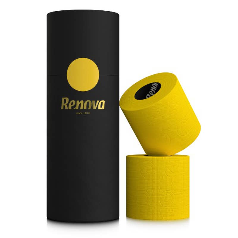 Papier toilette Renova Tubo or jaune, lot de 3 rouleaux