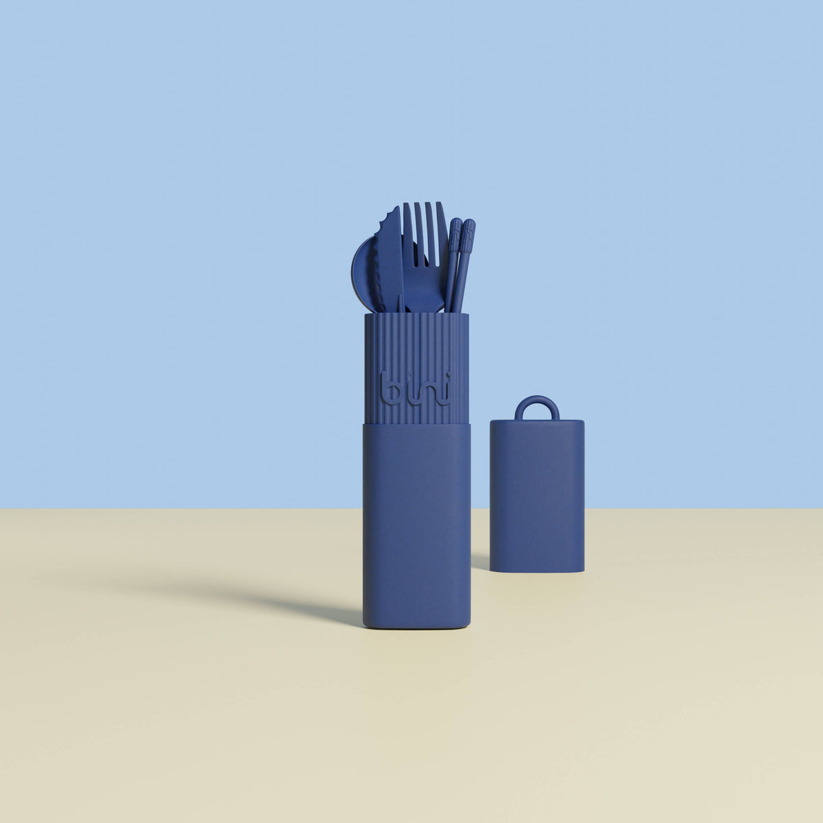 Kits de couverts nomades réutilisables - Bleu nuit