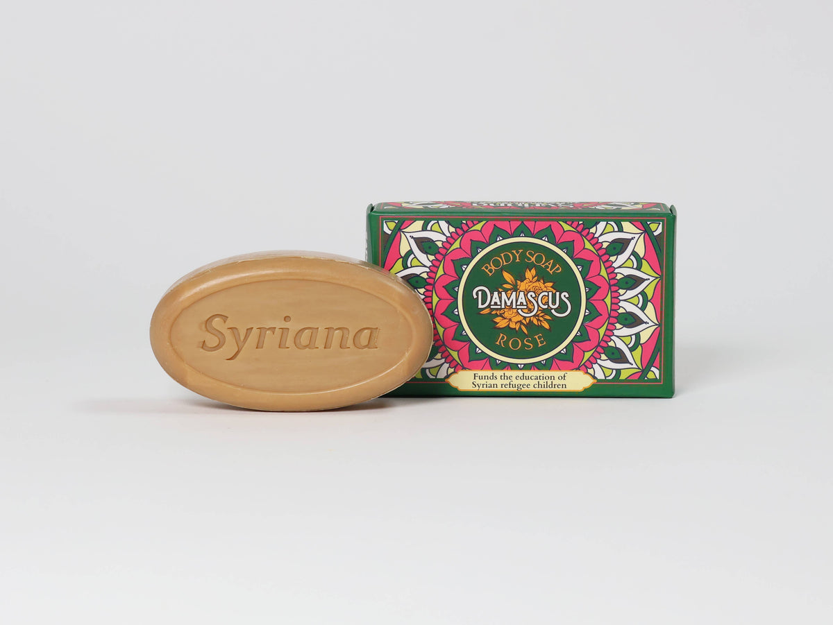 Savon d'Alep parfumé à la rose de Damas, musc noir, oud et ambre