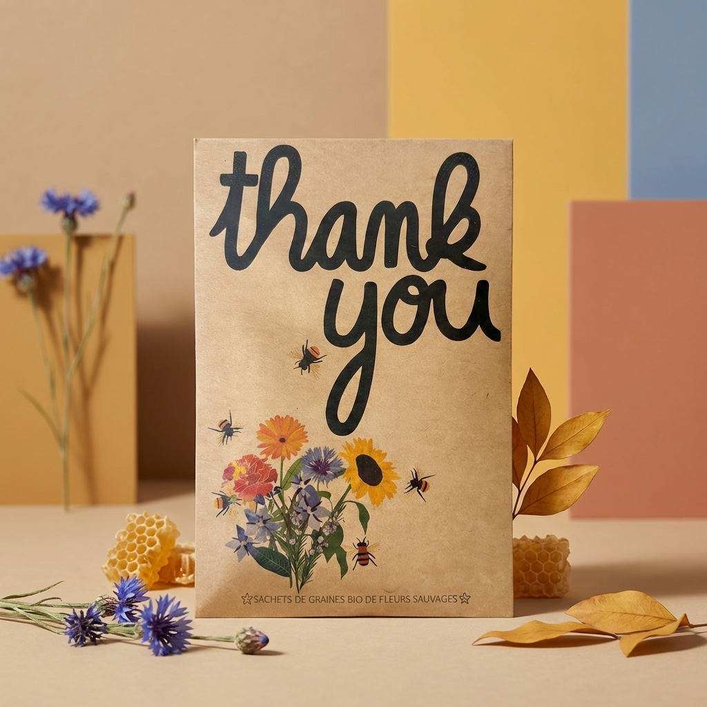 Sachet de graine a message - Thank you