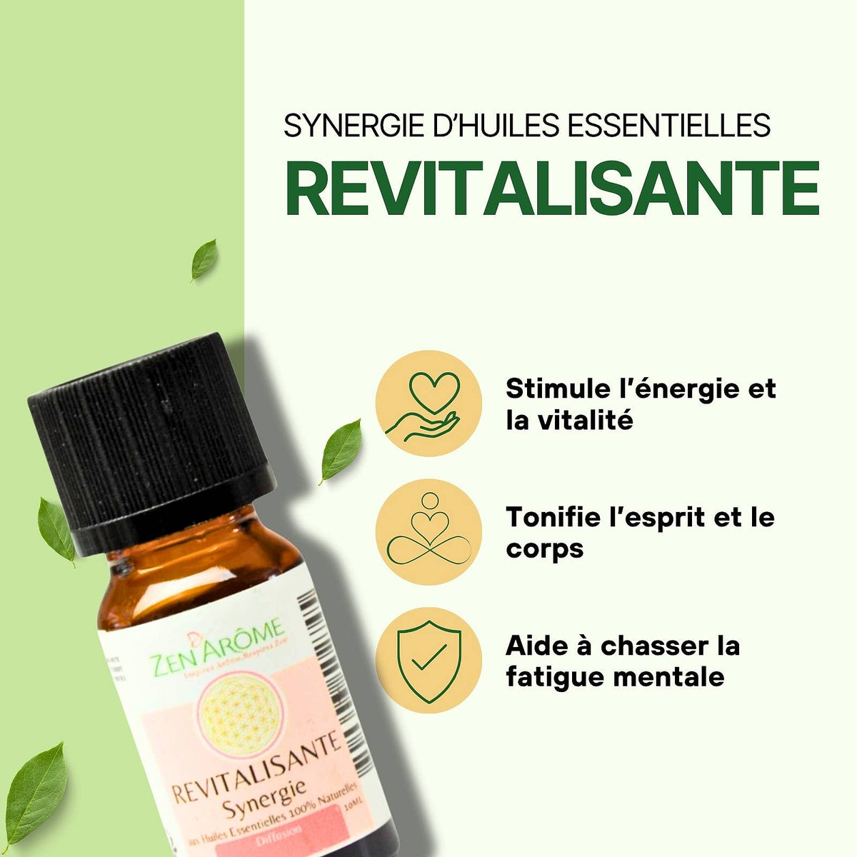 Synergie d'Huile Essentielle Revitalisante à Diffuseur 10ml