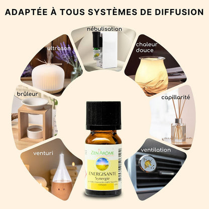 Synergie d'Huile Essentielle Énergisante à Diffuseur - 10 ml