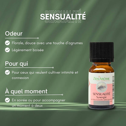 Synergie d'Huile Essentielle Sensualité à Diffuseur - 10 ml
