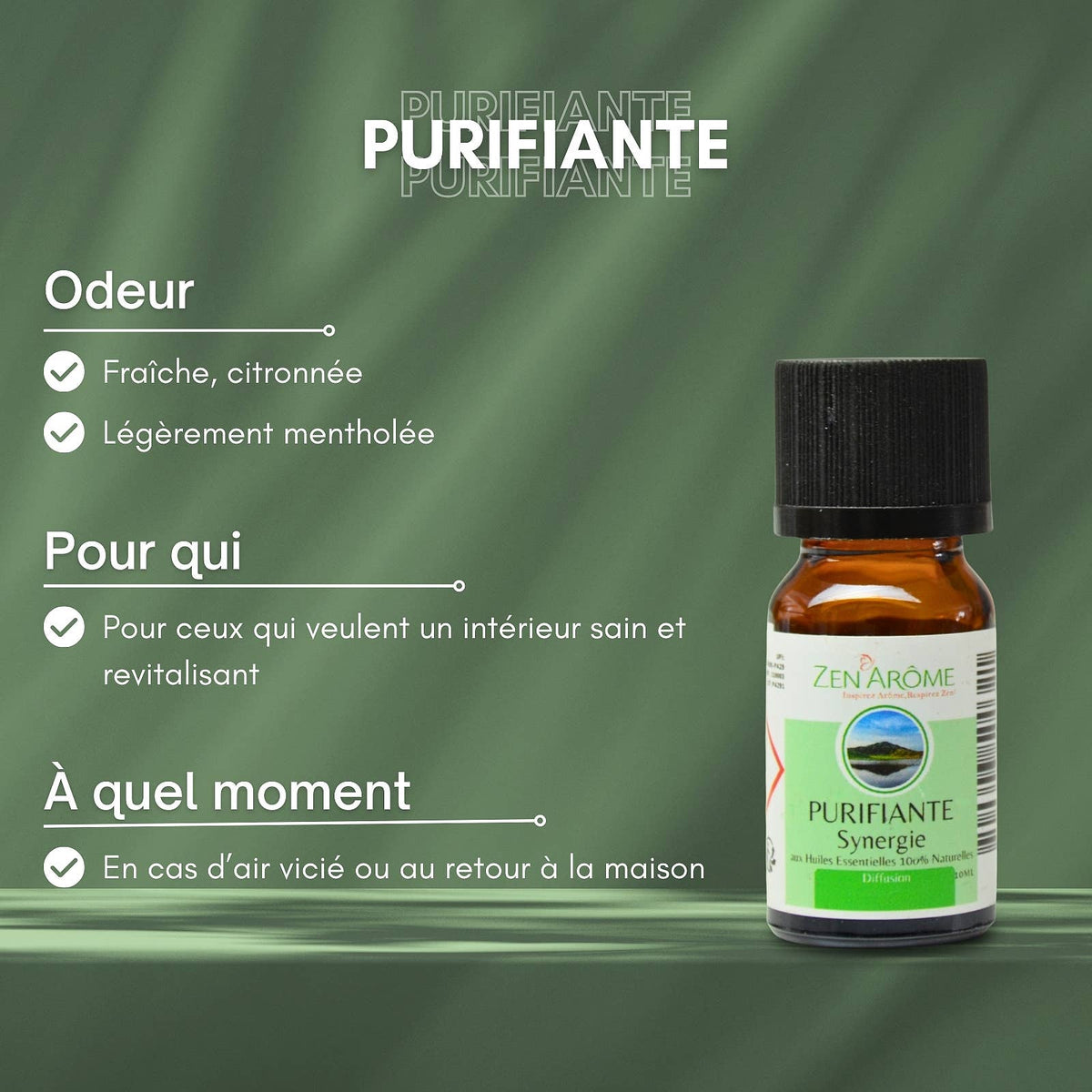 Synergie d'Huile Essentielle Purifiante à Diffuseur - 10 ml