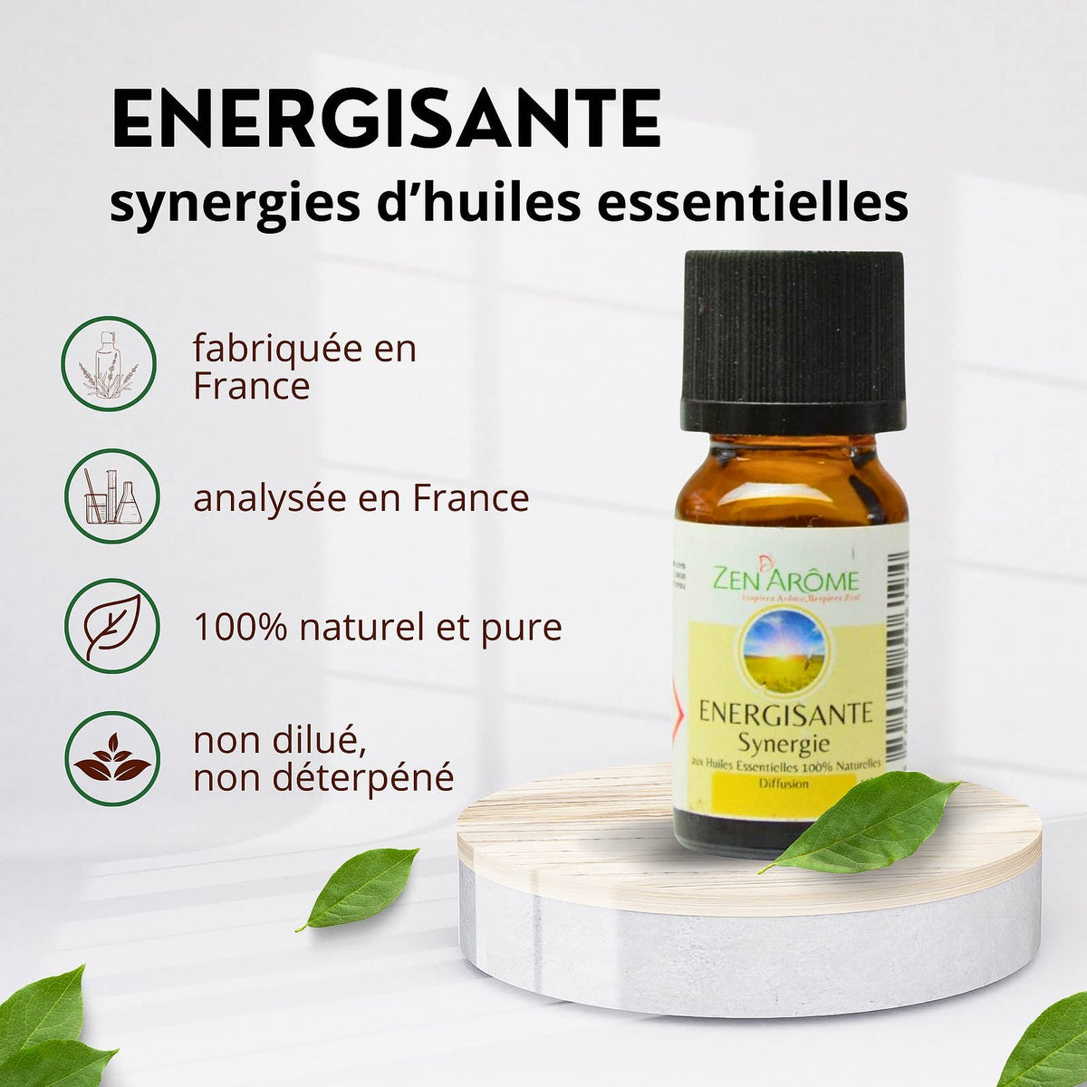 Synergie d'Huile Essentielle Énergisante à Diffuseur - 10 ml