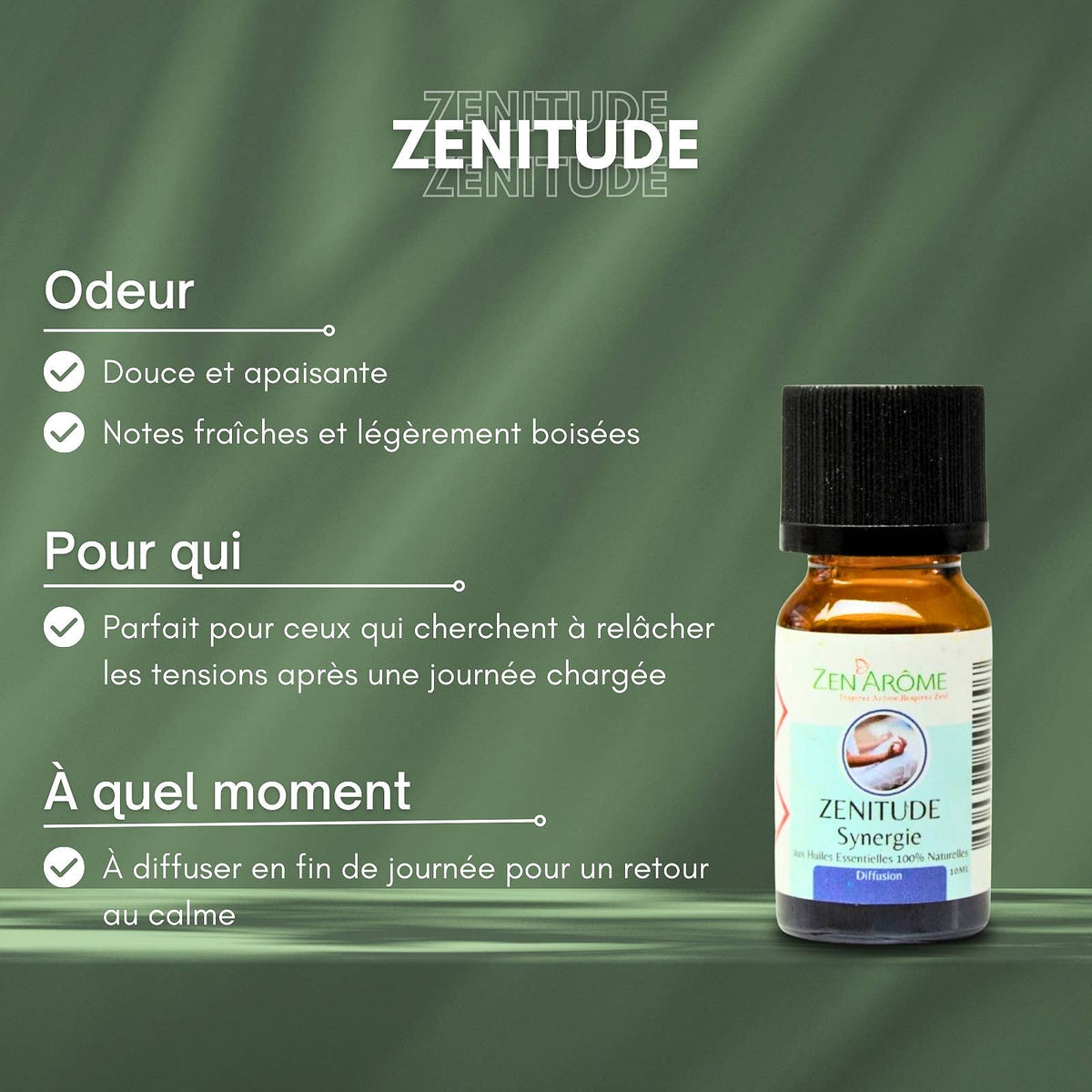 Synergie d'Huile Essentielle Zenitude à Diffuseur - 10 ml