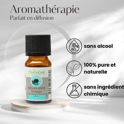 Synergie d'Huile Essentielle Relaxante à Diffuseur - 10 ml