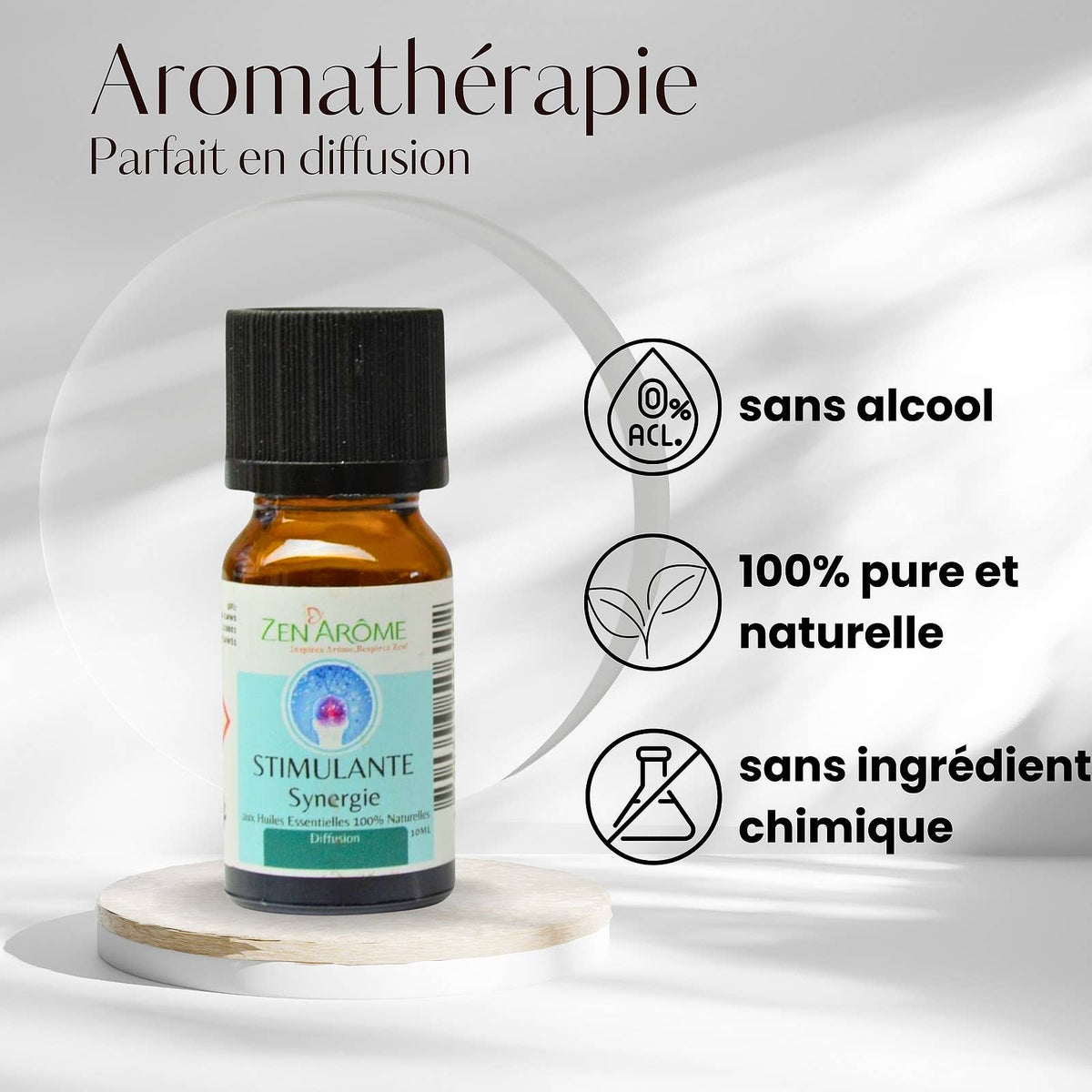 Synergie d'Huile Essentielle Stimulante à Diffuseur - 10 ml