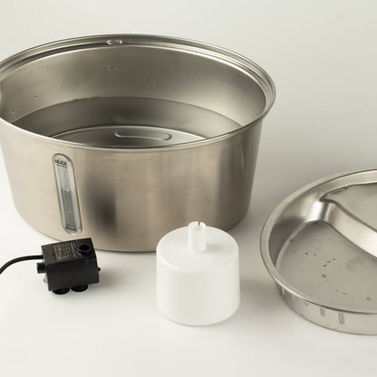 PAW Fontaine à eau électrique 2,5 litres - USB - Acier inoxydable