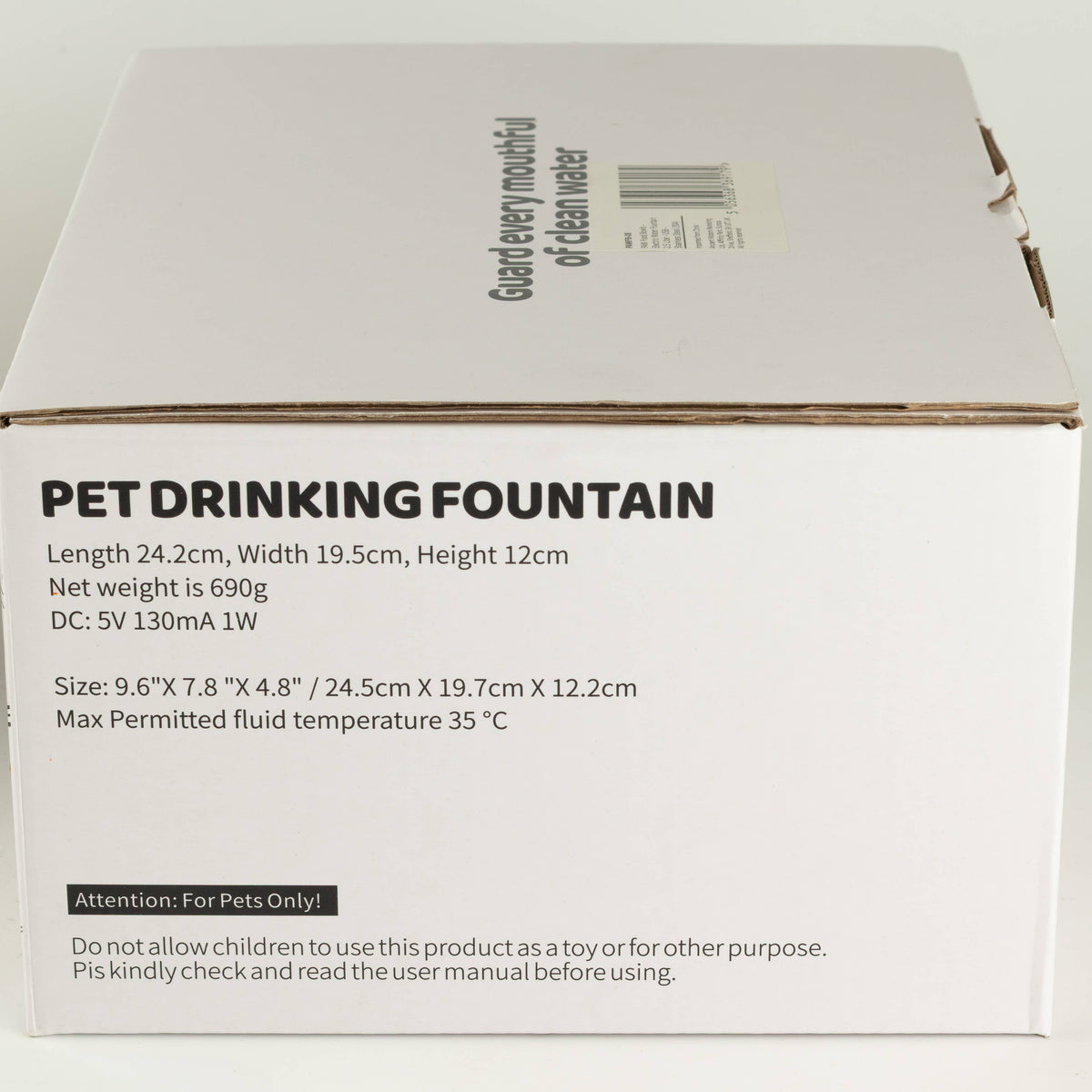 PAW Fontaine à eau électrique 2,5 litres - USB - Acier inoxydable