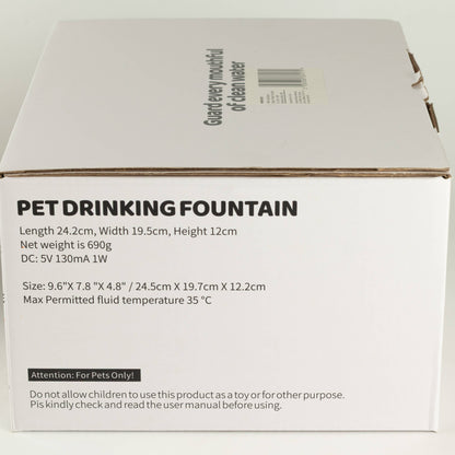 PAW Fontaine à eau électrique 2,5 litres - USB - Acier inoxydable