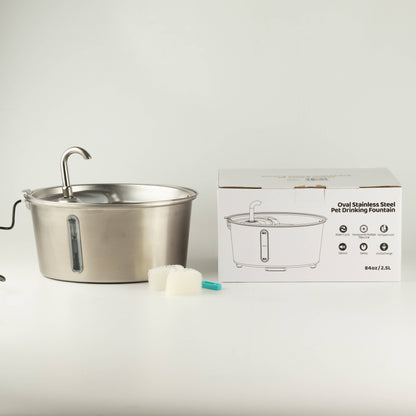 PAW Fontaine à eau électrique 2,5 litres - USB - Acier inoxydable