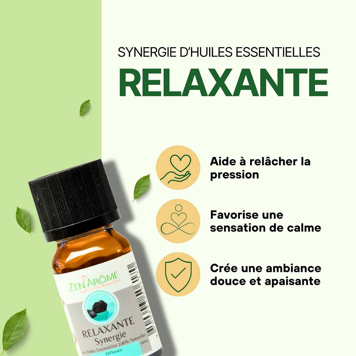 Synergie d'Huile Essentielle Relaxante à Diffuseur - 10 ml