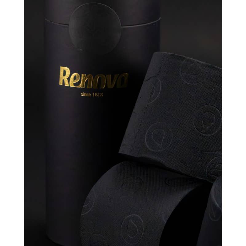 Lot de 3 rouleaux de papier toilette Renova Tubo Gold noir - image 2