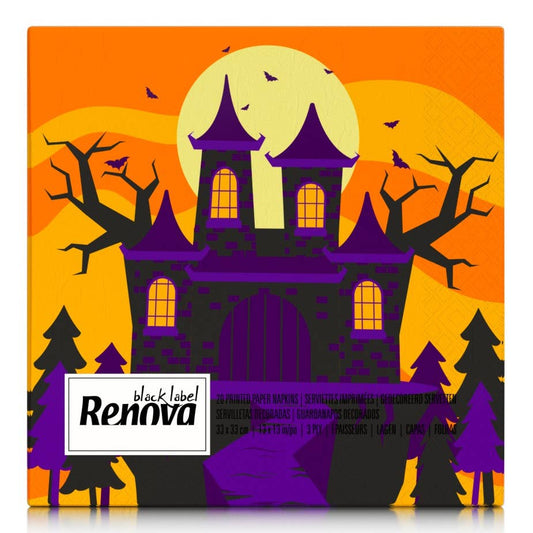 Serviettes en papier Halloween Maison hantée