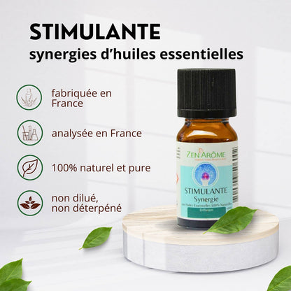 Synergie d'Huile Essentielle Stimulante à Diffuseur - 10 ml