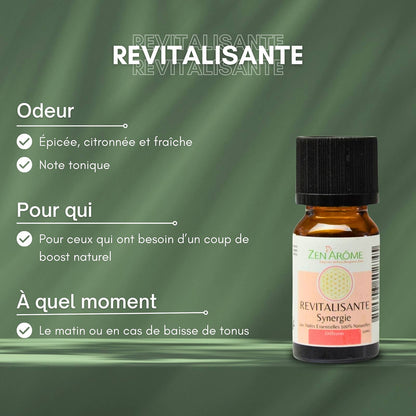 Synergie d'Huile Essentielle Revitalisante à Diffuseur 10ml