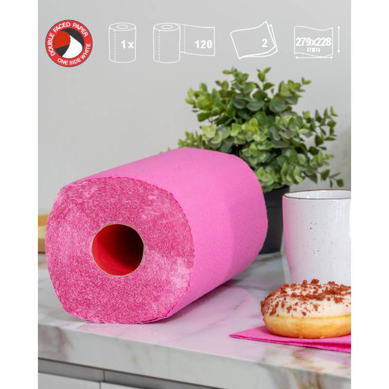 Essuie-tout Renova Red Label 1 rouleau rose - image 2