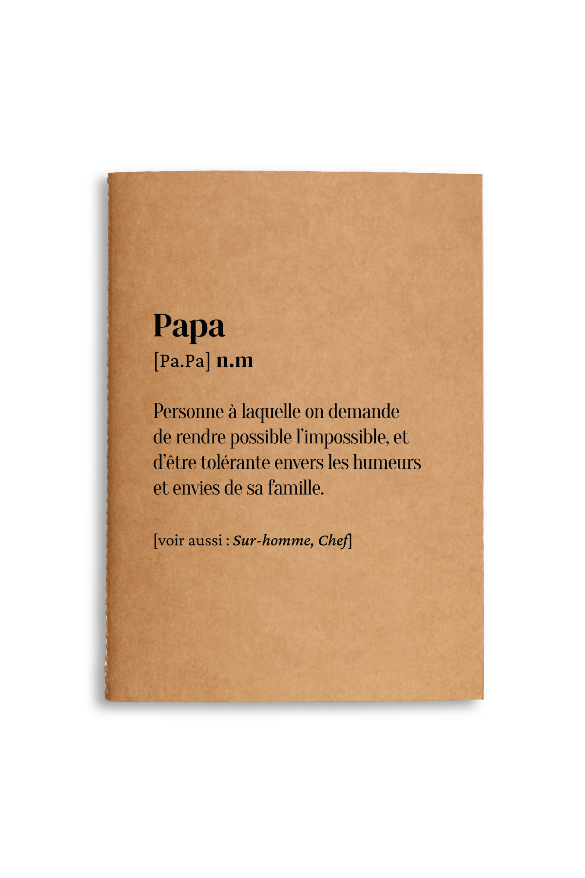 Carnet de notes définition Papa