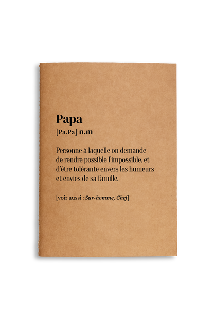 Carnet de notes définition Papa