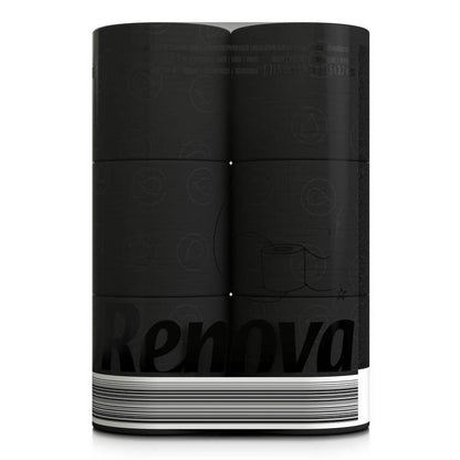 Papier toilette Renova noir, lot de 6 rouleaux