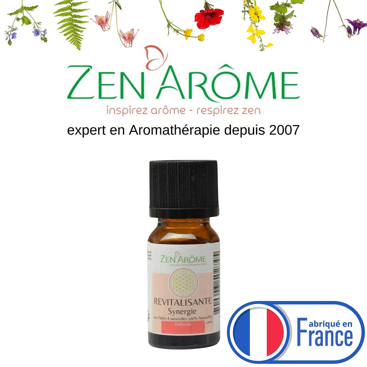 Synergie d'Huile Essentielle Revitalisante à Diffuseur 10ml