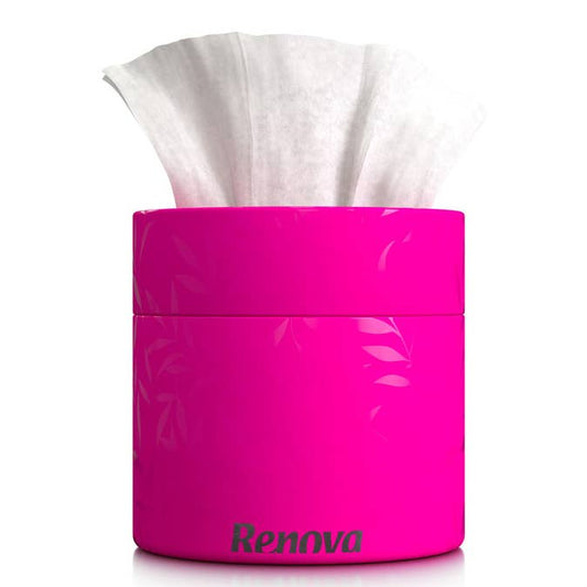 Mouchoirs visage blancs Renova boîte fuchsia