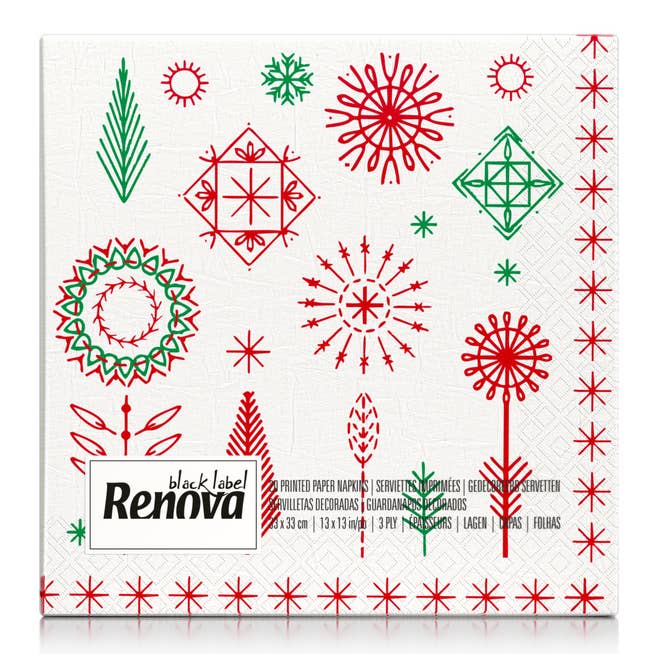 Serviettes en papier de Noël motif nordique