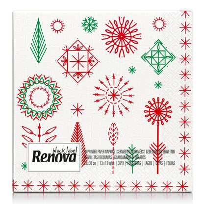 Serviettes en papier de Noël motif nordique