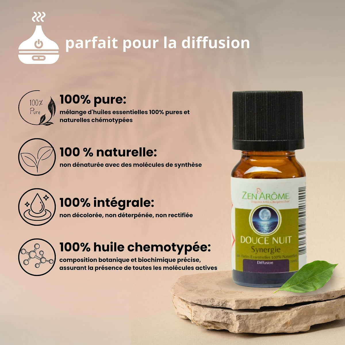 Synergie d'Huile Essentielle Douce Nuit à Diffuseur - 10 ml