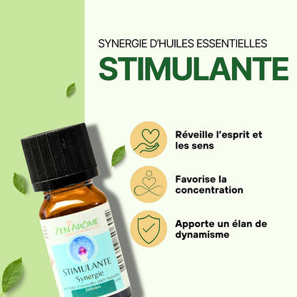 Synergie d'Huile Essentielle Stimulante à Diffuseur - 10 ml