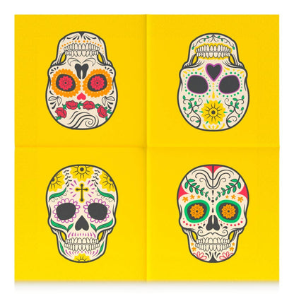 Serviettes en papier Halloween Crâne Mexicain - image 2