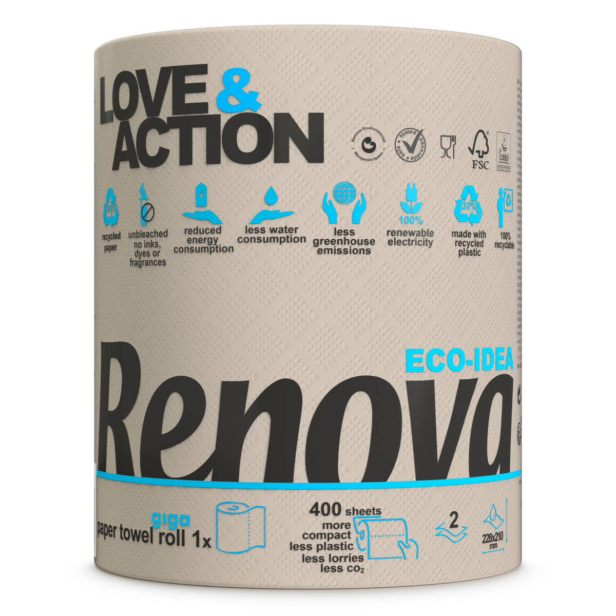 Essuie-tout Renova Love & Action Gigaroll 400 feuilles