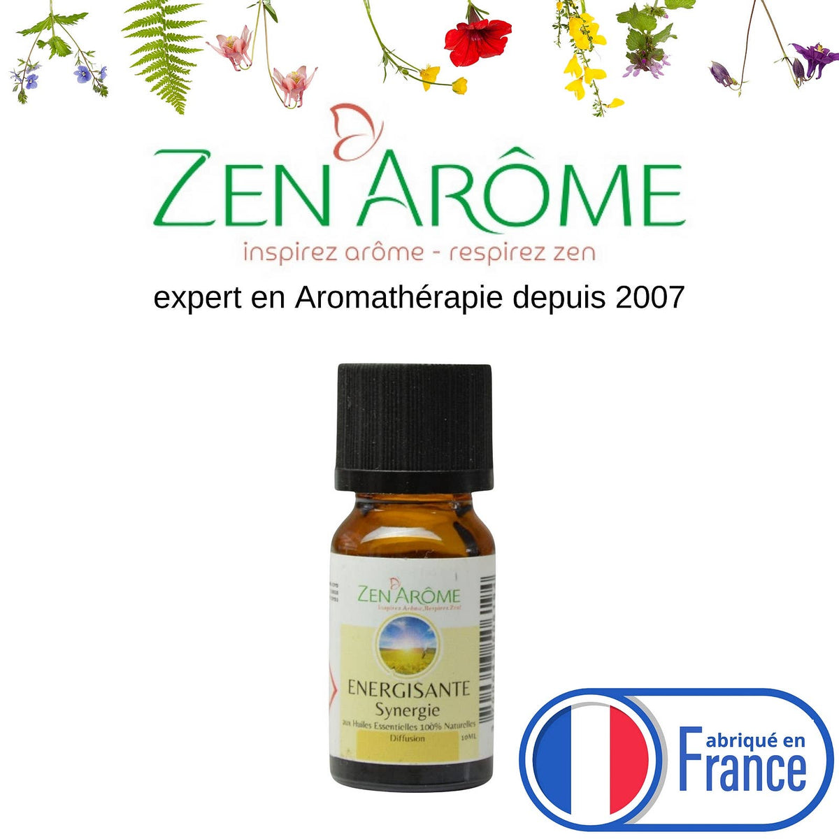 Synergie d'Huile Essentielle Énergisante à Diffuseur - 10 ml