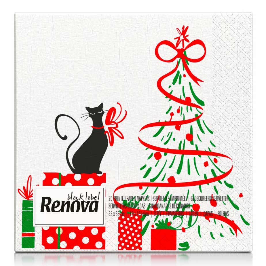 Serviettes en papier de Noël Chat&Arbre