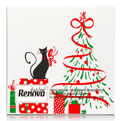 Serviettes en papier de Noël Chat&Arbre