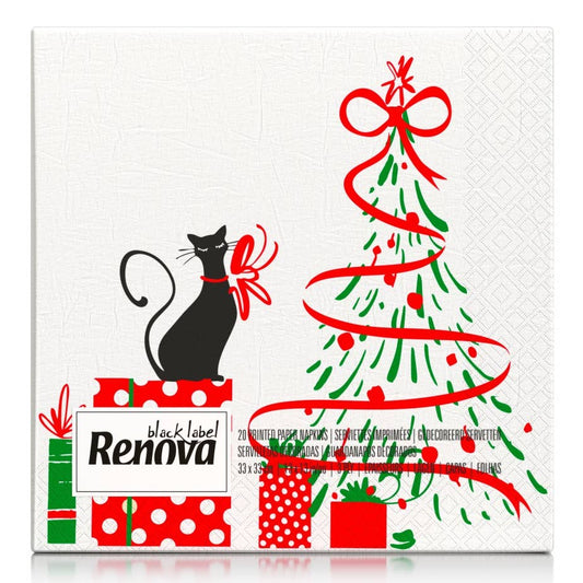 Serviettes en papier de Noël Chat&Arbre