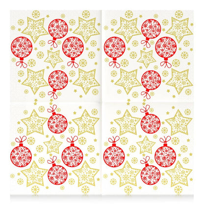 Serviettes en papier de Noël Étoiles & Boules - image 2