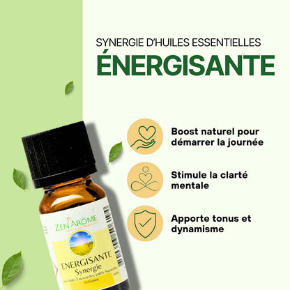 Synergie d'Huile Essentielle Énergisante à Diffuseur - 10 ml