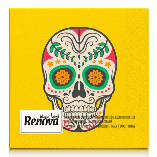 Serviettes en papier Halloween Crâne Mexicain