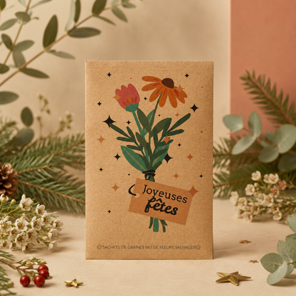 Sachet de graine a message - Joyeuses Fêtes