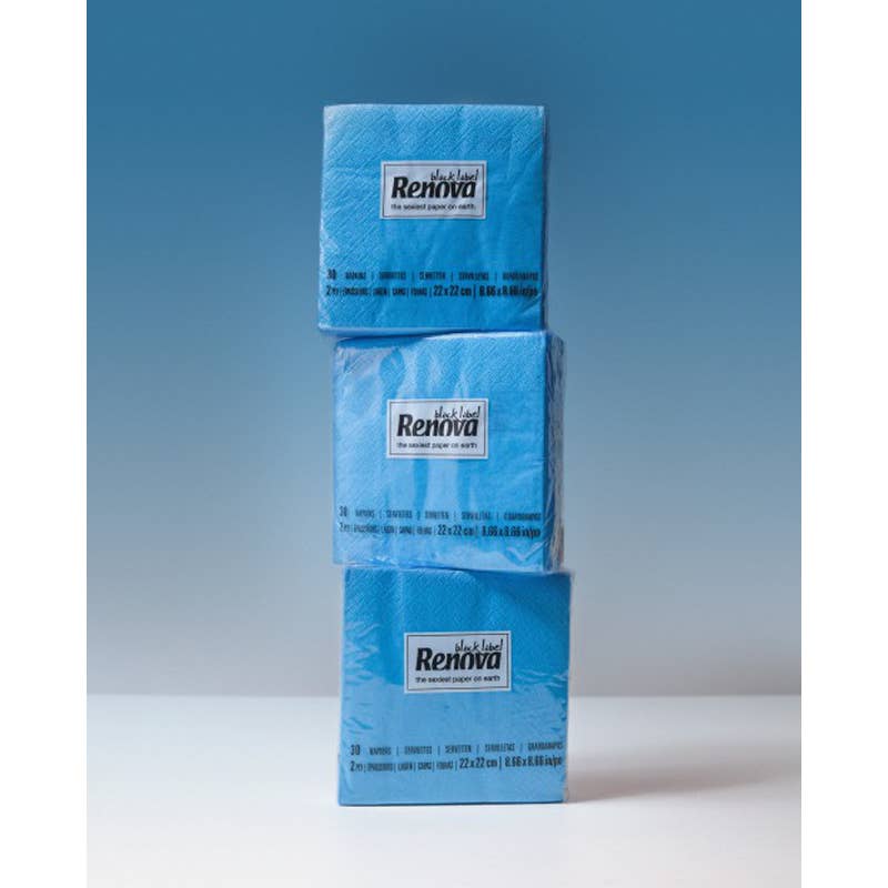 Serviettes à cocktail RENOVA Bleu - image 3