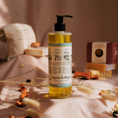 Savon Liquide d'Alep : une Mosaïque d'Huiles Précieuses