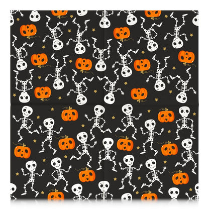 Serviettes en papier Halloween avec squelettes et citrouilles - image 2