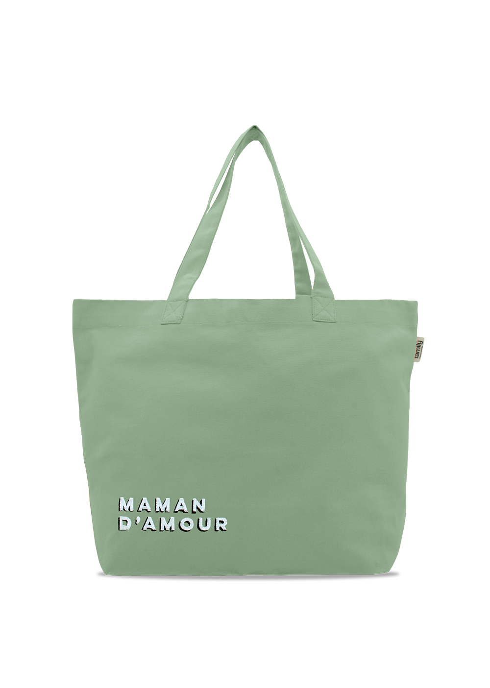 Sac vert d'eau brodé 'maman d'amour'